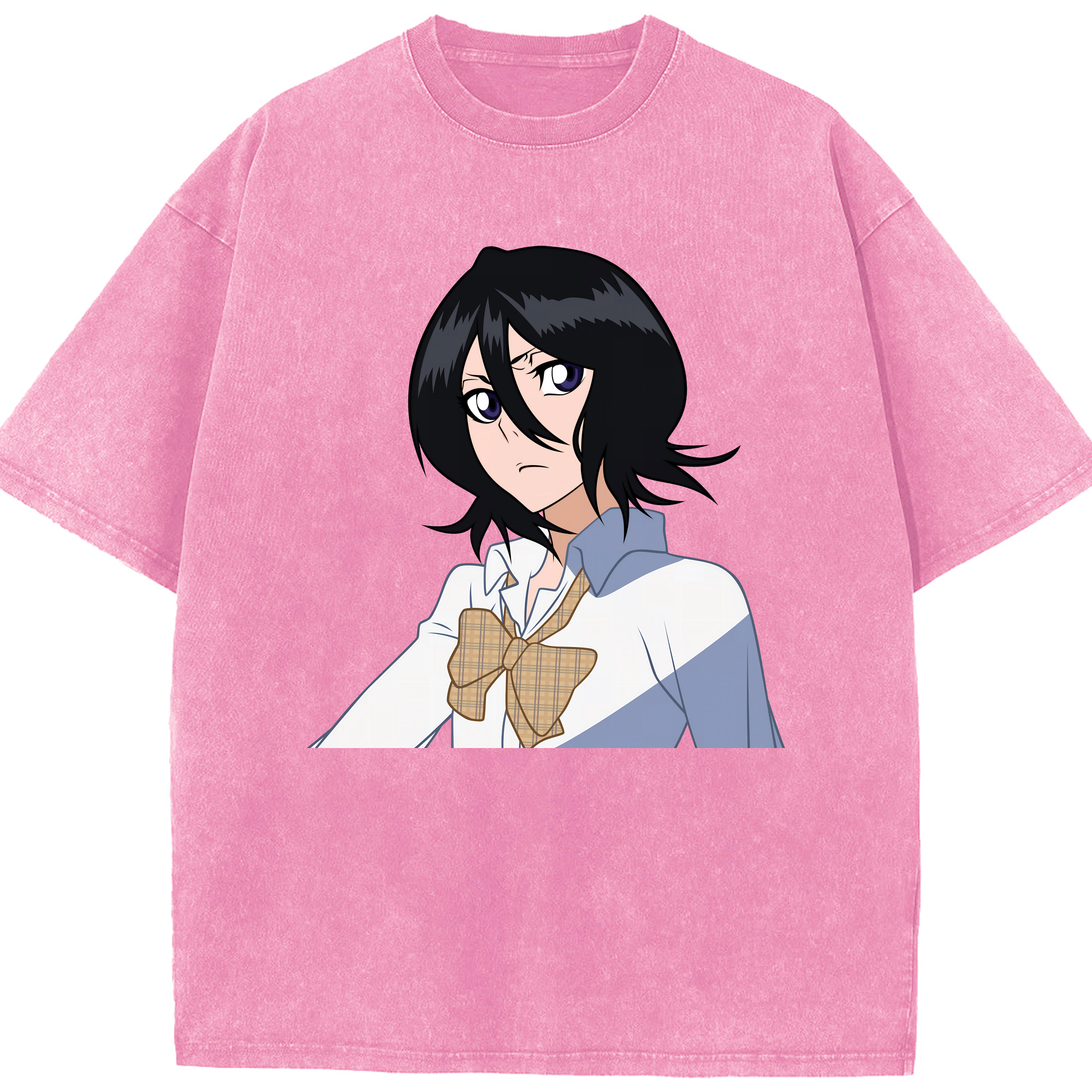 （画像用） ブリーチ 朽木ルキア BLEACH Kuchiki Rukia 綿100% ヴィンテージ風 半袖Tシャツ（フロントプリント）